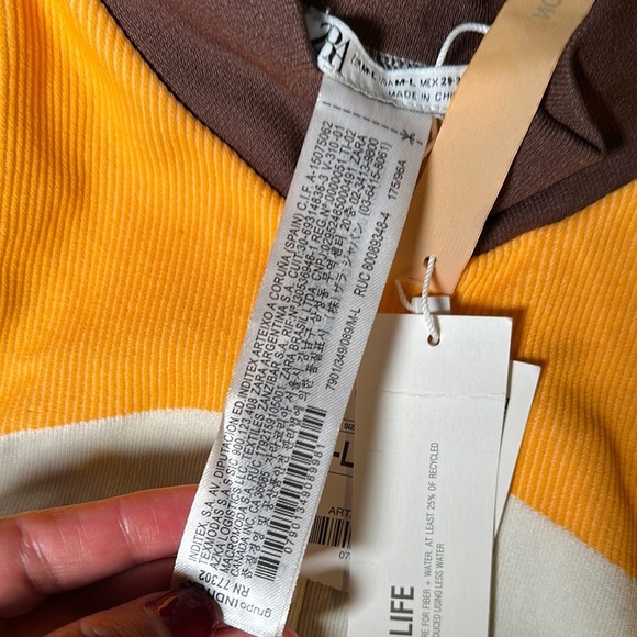 Zara Orange and White Tank Top with Color-Block Design - Picture 7 of 15